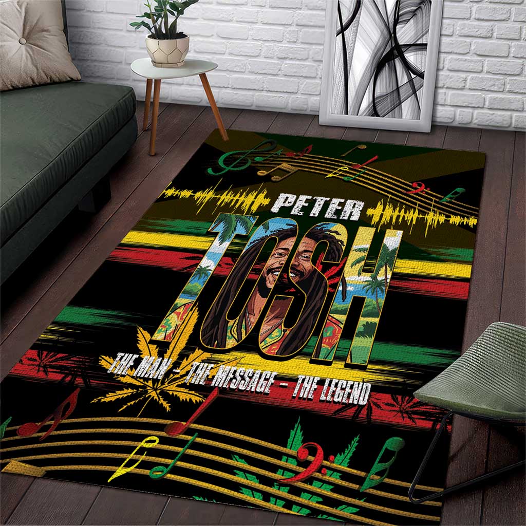 Jamaica Reggae Legend Tosh Area Rug Cannabis Pattern LT14
