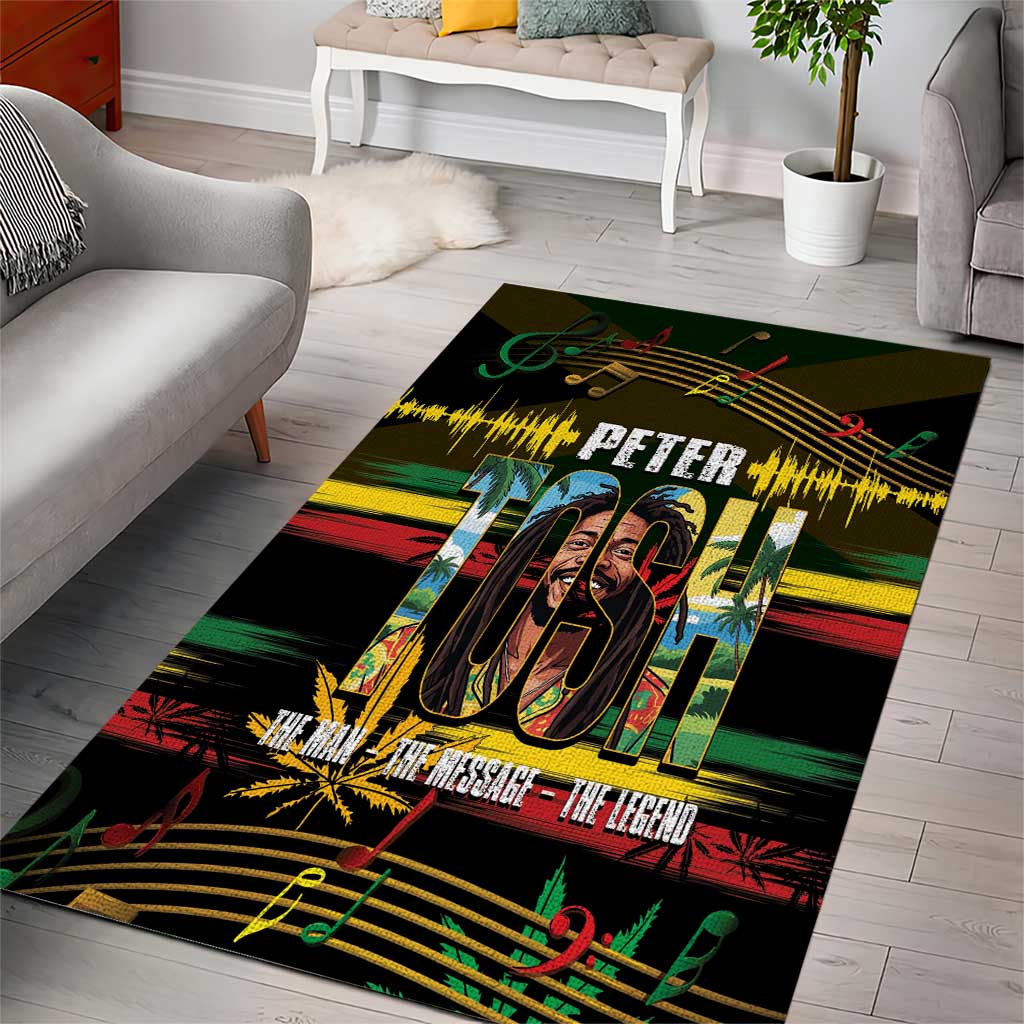 Jamaica Reggae Legend Tosh Area Rug Cannabis Pattern LT14