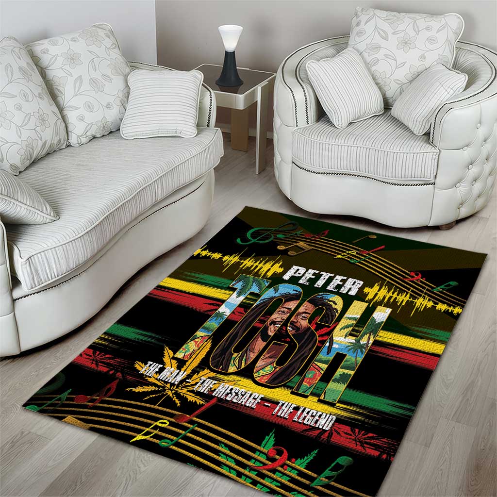 Jamaica Reggae Legend Tosh Area Rug Cannabis Pattern LT14