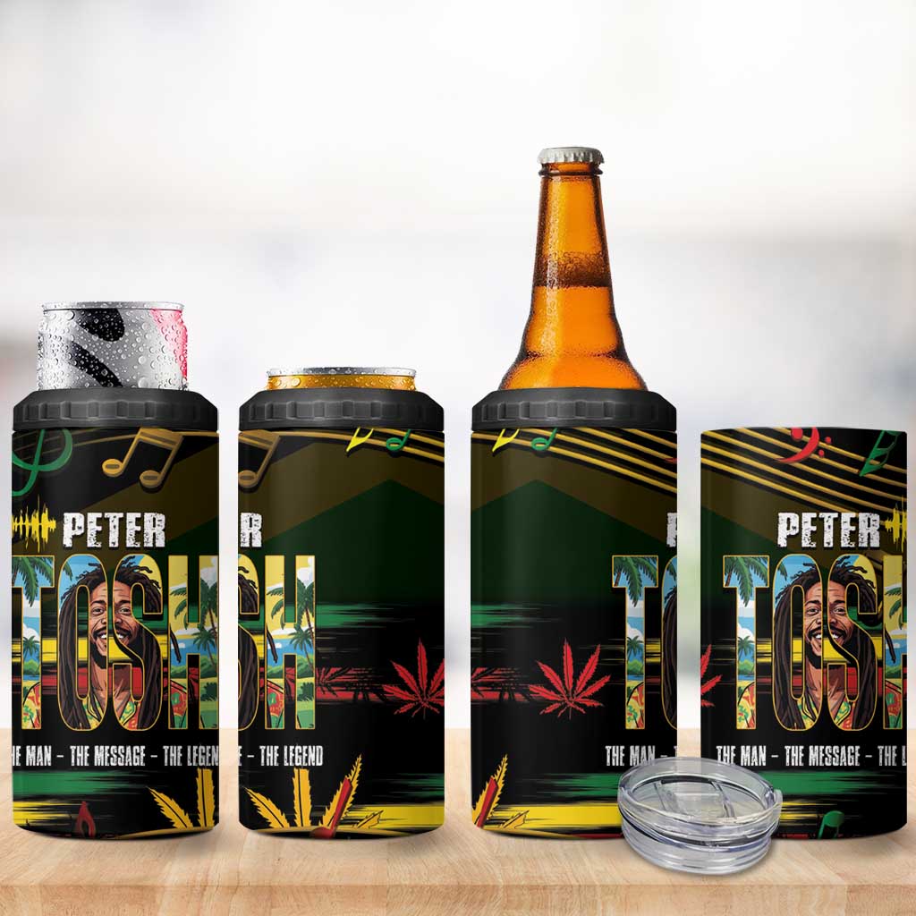 Jamaica Reggae Legend Tosh 4 in 1 Can Cooler Tumbler Cannabis Pattern LT14