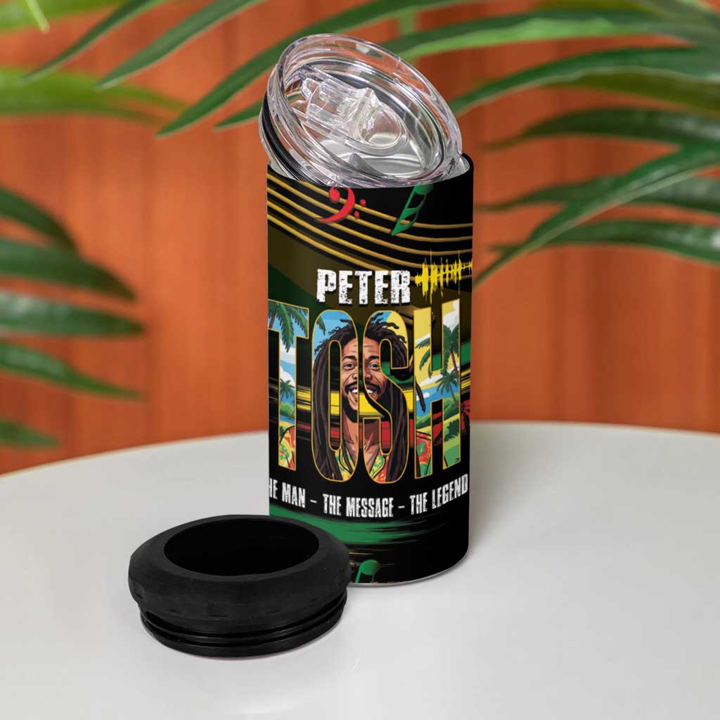 Jamaica Reggae Legend Tosh 4 in 1 Can Cooler Tumbler Cannabis Pattern LT14