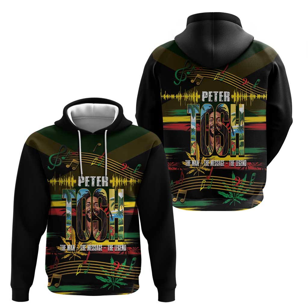 Jamaica Reggae Legend Tosh Hoodie Cannabis Pattern LT14