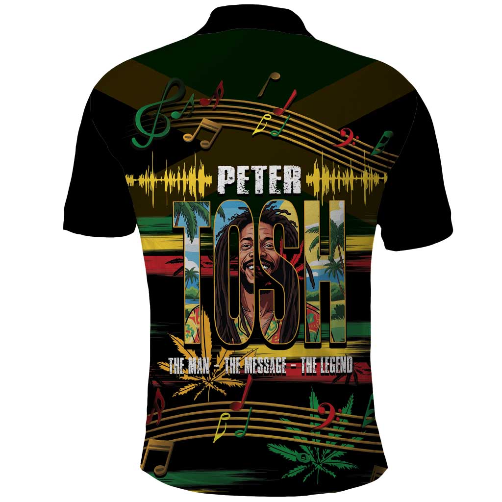Jamaica Reggae Legend Tosh Polo Shirt Cannabis Pattern LT14
