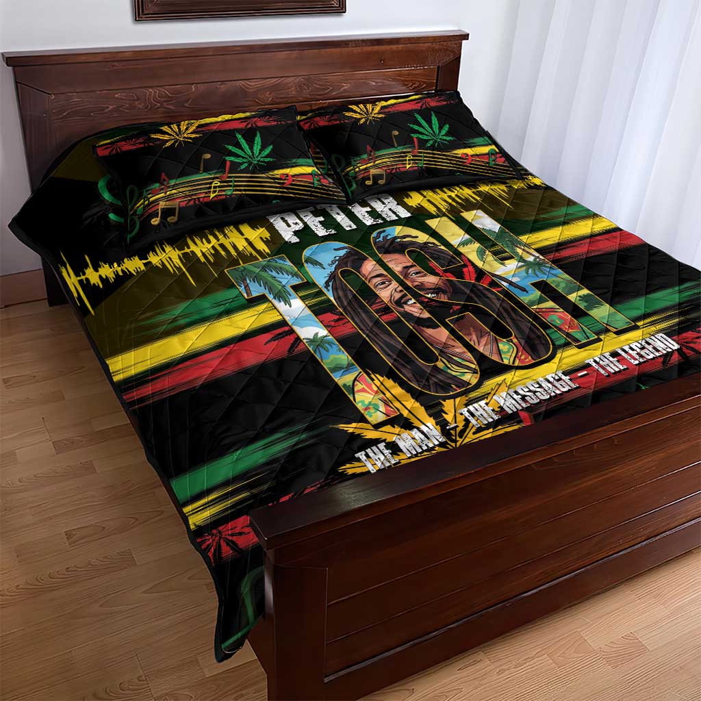 Jamaica Reggae Legend Tosh Quilt Bed Set Cannabis Pattern LT14