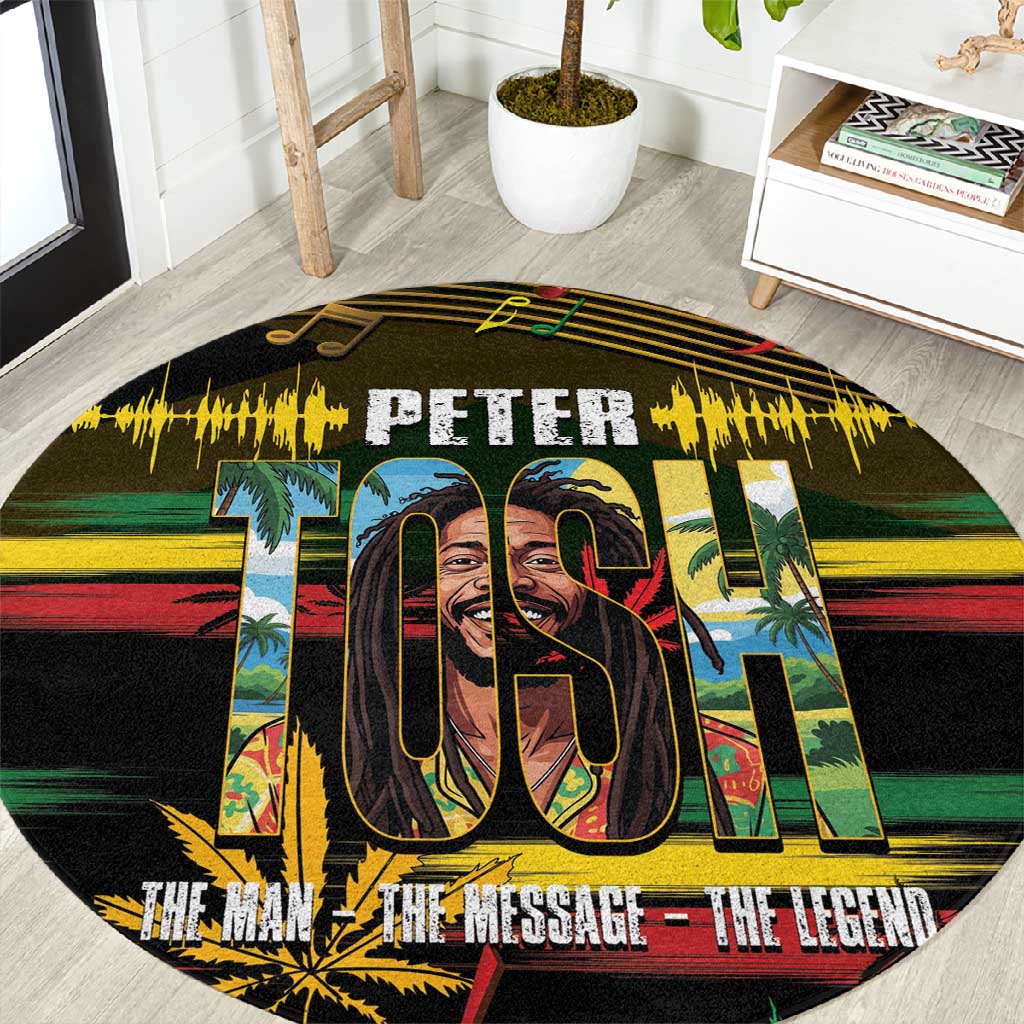Jamaica Reggae Legend Tosh Round Carpet Cannabis Pattern LT14