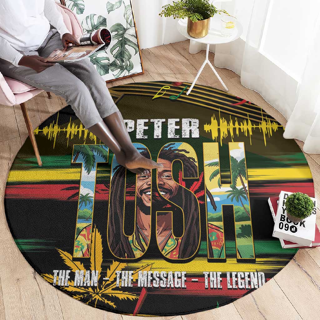 Jamaica Reggae Legend Tosh Round Carpet Cannabis Pattern LT14