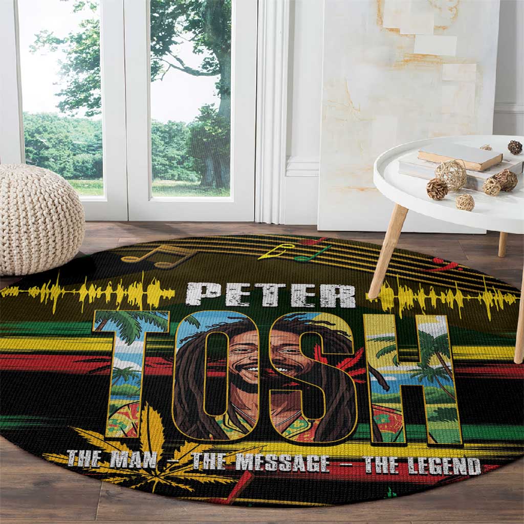 Jamaica Reggae Legend Tosh Round Carpet Cannabis Pattern LT14