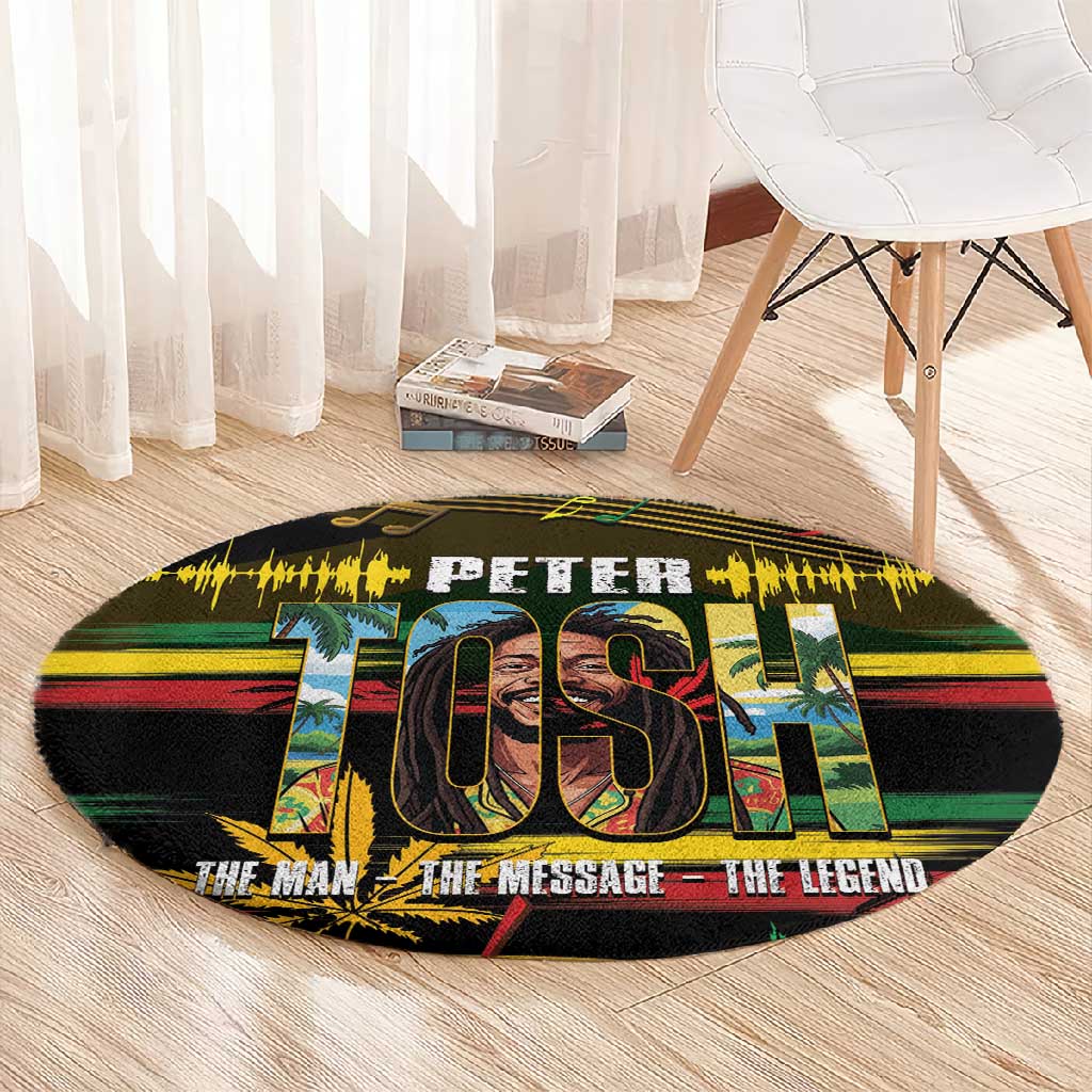 Jamaica Reggae Legend Tosh Round Carpet Cannabis Pattern LT14