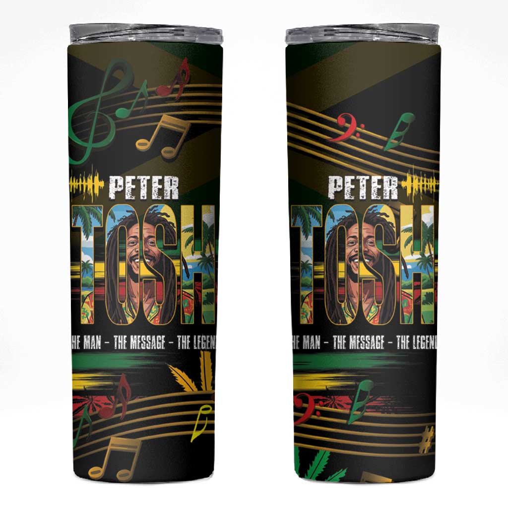 Jamaica Reggae Legend Tosh Skinny Tumbler Cannabis Pattern LT14