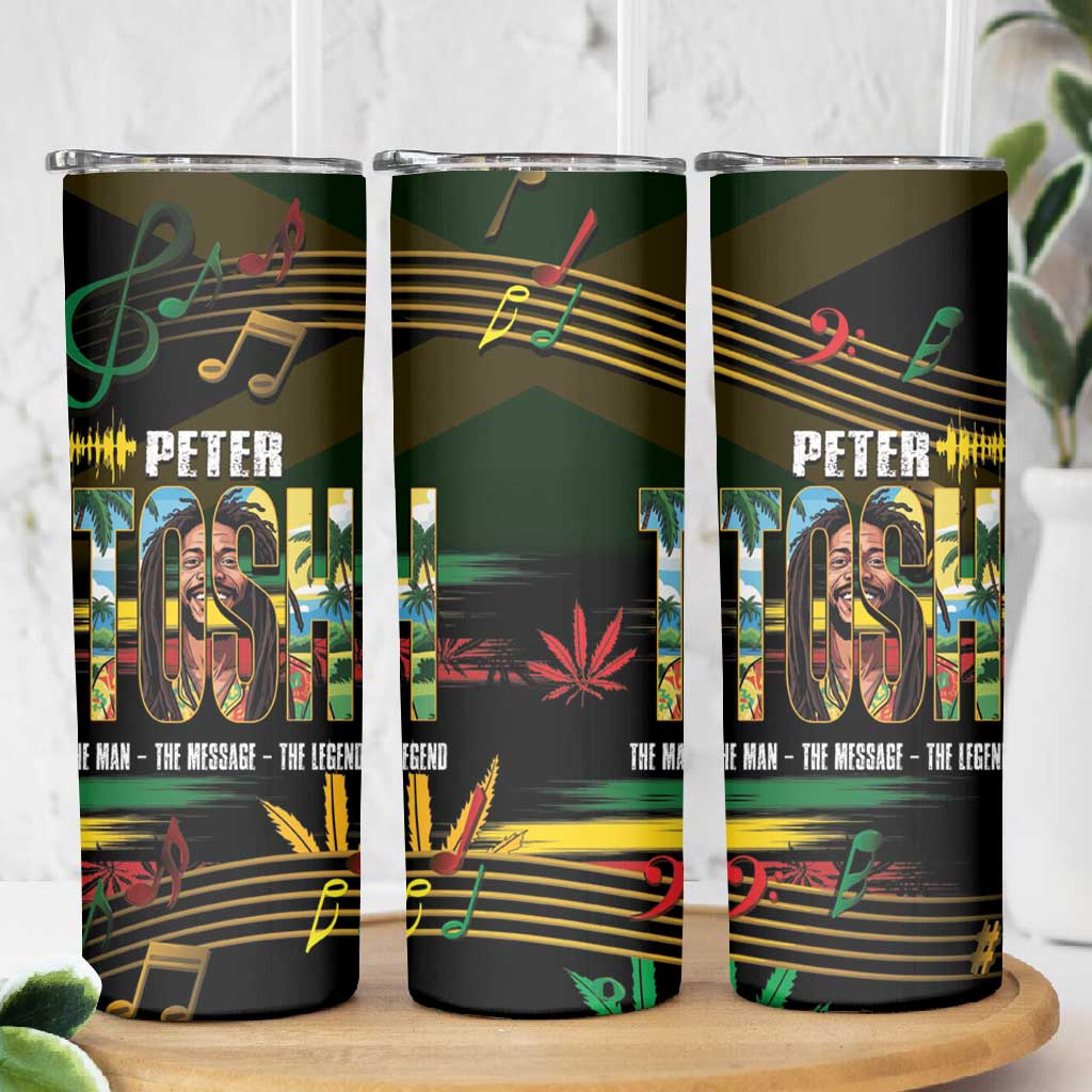 Jamaica Reggae Legend Tosh Skinny Tumbler Cannabis Pattern LT14