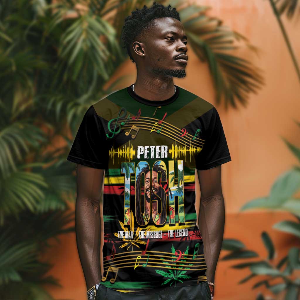Jamaica Reggae Legend Tosh T shirt Cannabis Pattern LT14