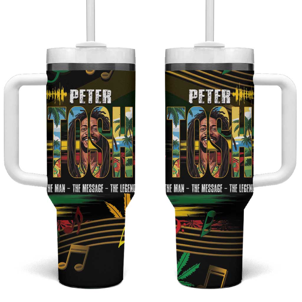 Jamaica Reggae Legend Tosh Tumbler With Handle Cannabis Pattern LT14