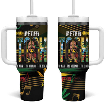Jamaica Reggae Legend Tosh Tumbler With Handle Cannabis Pattern LT14