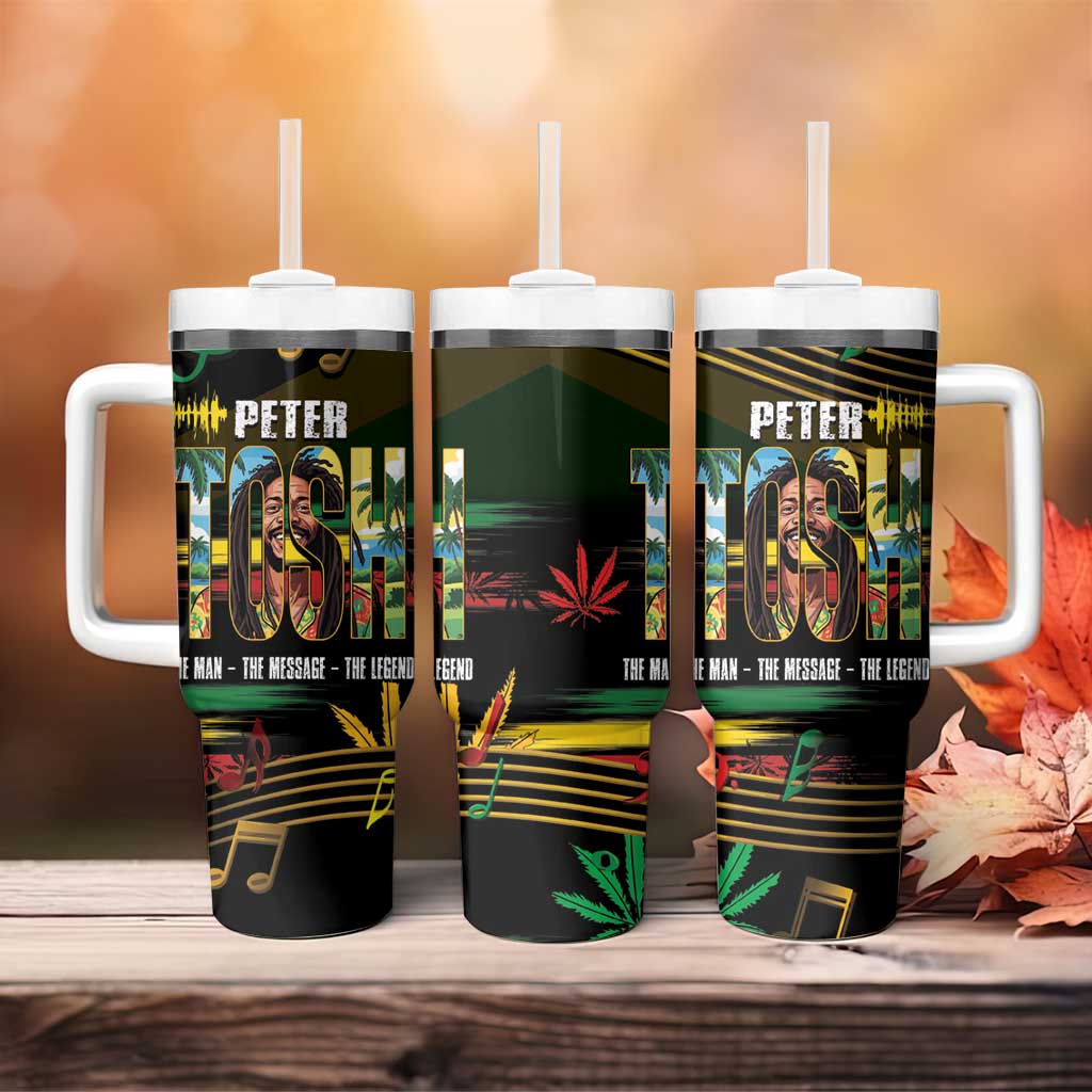 Jamaica Reggae Legend Tosh Tumbler With Handle Cannabis Pattern LT14