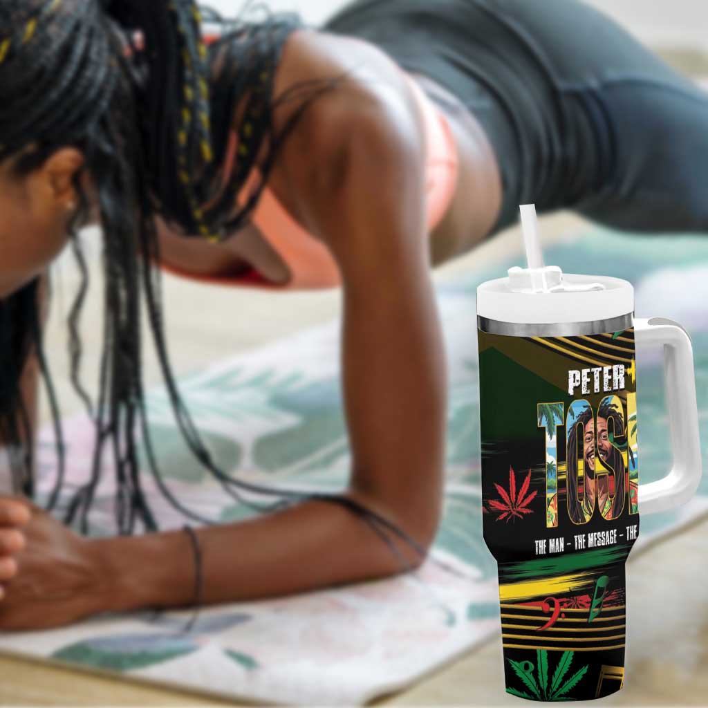 Jamaica Reggae Legend Tosh Tumbler With Handle Cannabis Pattern LT14