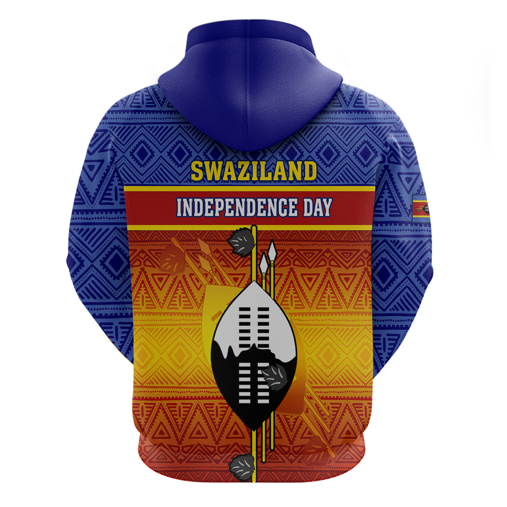 Eswatini Independence Day Hoodie Swaziland Nguni Shield Gradient African Pattern LT14