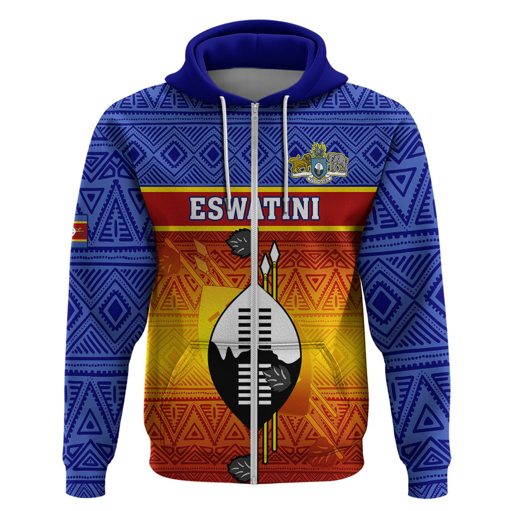 Eswatini Independence Day Hoodie Swaziland Nguni Shield Gradient African Pattern LT14