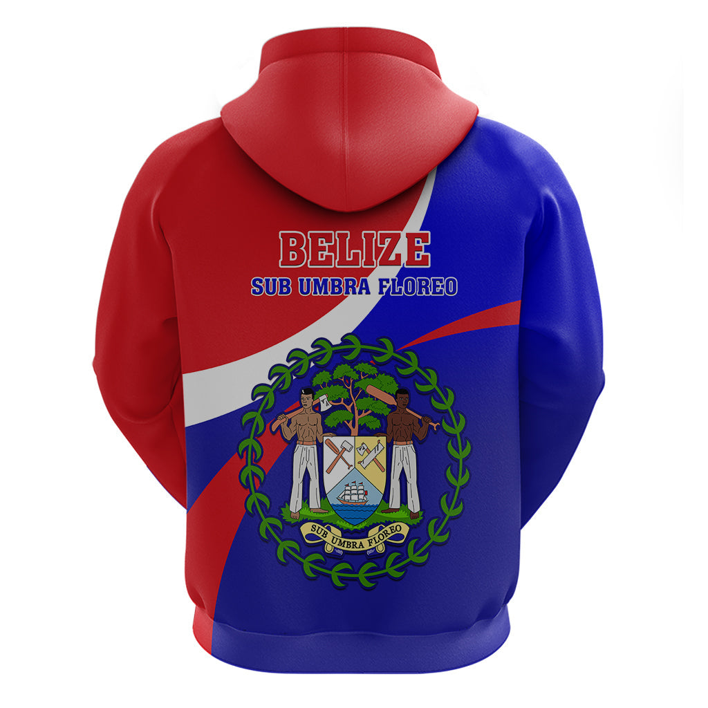 Belize Independence Day Hoodie Coat Of Arms Curve Style LT14