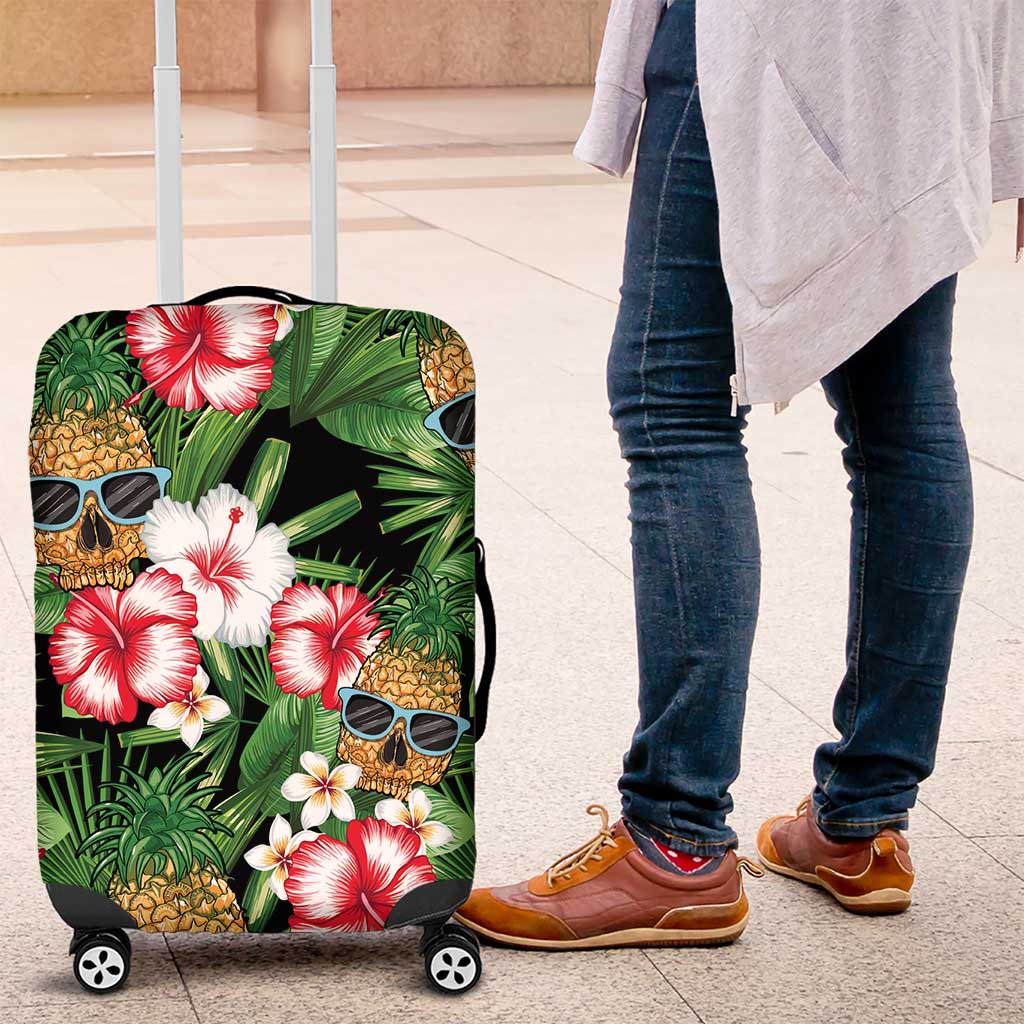 Pineapple Skull Aloha Hawaii Luggage Cover Summer Vibes Tropical Seamless Pattern LT14