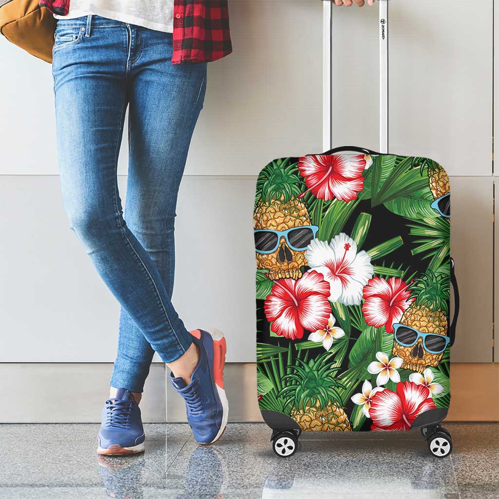 Pineapple Skull Aloha Hawaii Luggage Cover Summer Vibes Tropical Seamless Pattern LT14