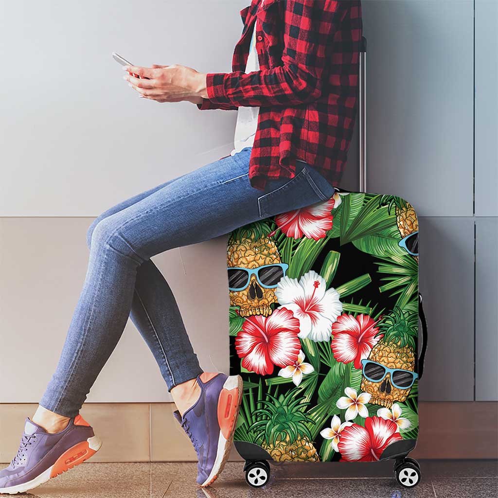 Pineapple Skull Aloha Hawaii Luggage Cover Summer Vibes Tropical Seamless Pattern LT14