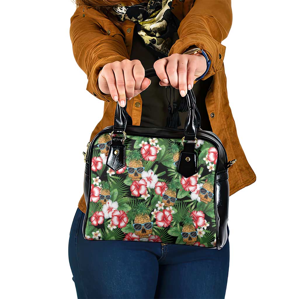 Pineapple Skull Aloha Hawaii Shoulder Handbag Summer Vibes Tropical Seamless Pattern LT14