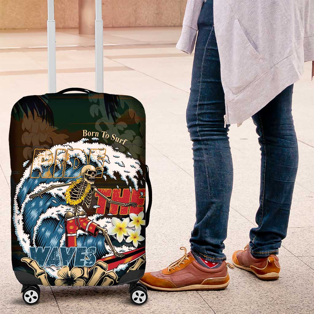 Aloha Hawaii Surfing Skull Luggage Cover Shaka Skeleton Ride The Waves LT14