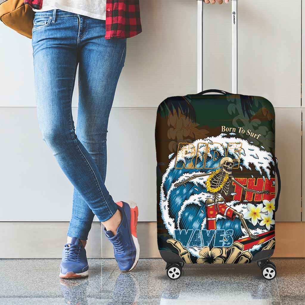 Aloha Hawaii Surfing Skull Luggage Cover Shaka Skeleton Ride The Waves LT14