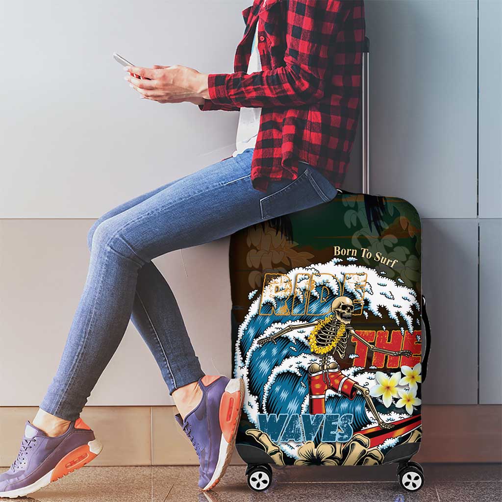 Aloha Hawaii Surfing Skull Luggage Cover Shaka Skeleton Ride The Waves LT14