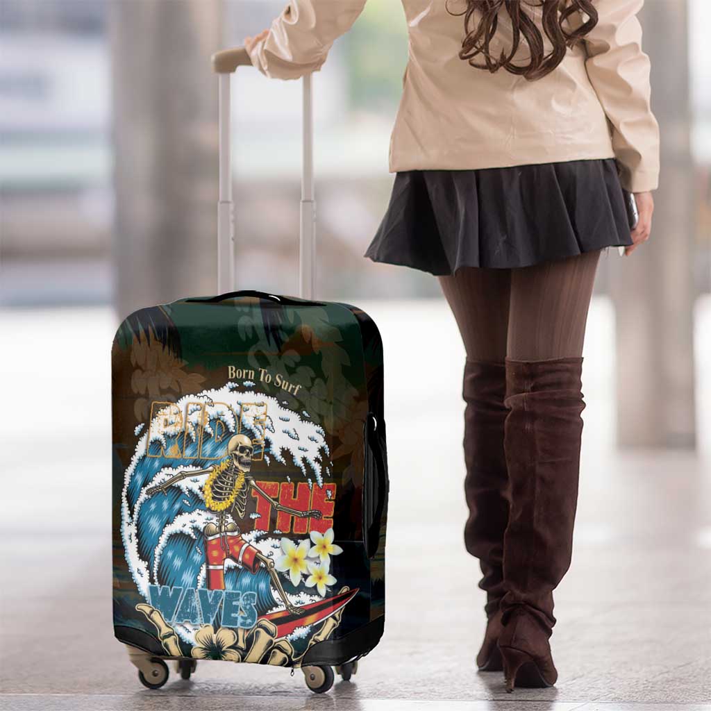 Aloha Hawaii Surfing Skull Luggage Cover Shaka Skeleton Ride The Waves LT14