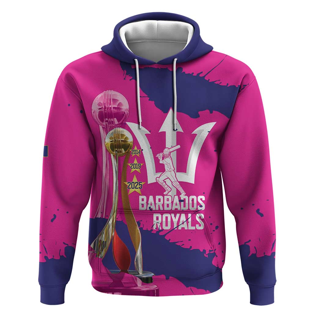 Barbados Royals Cricket Custom Hoodie 3rd Champions Trophy Proud - Pink LT14