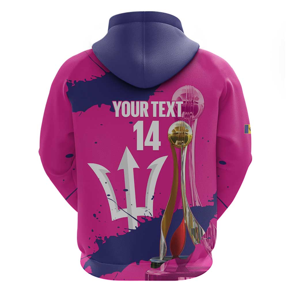 Barbados Royals Cricket Custom Hoodie 3rd Champions Trophy Proud - Pink LT14
