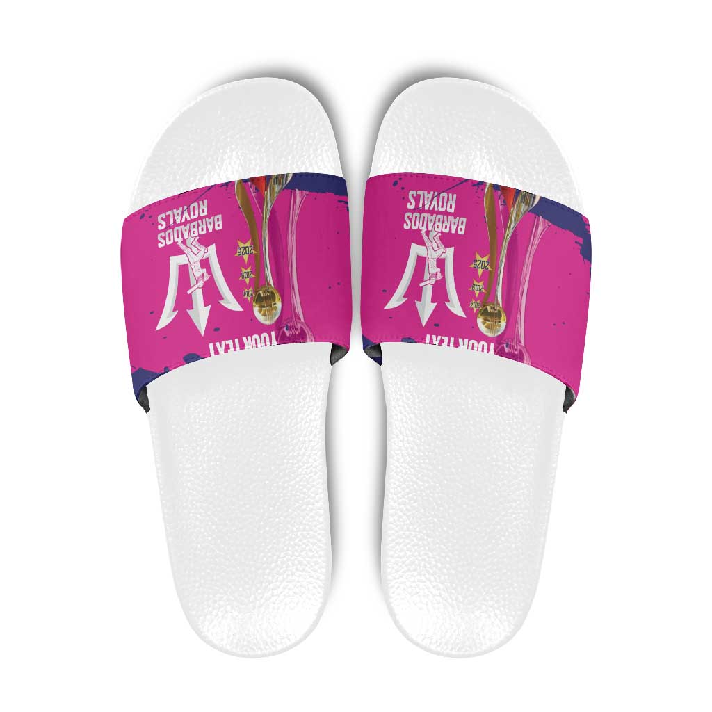 Barbados Royals Cricket Custom Slide Sandals 3rd Champions Trophy Proud - Pink LT14