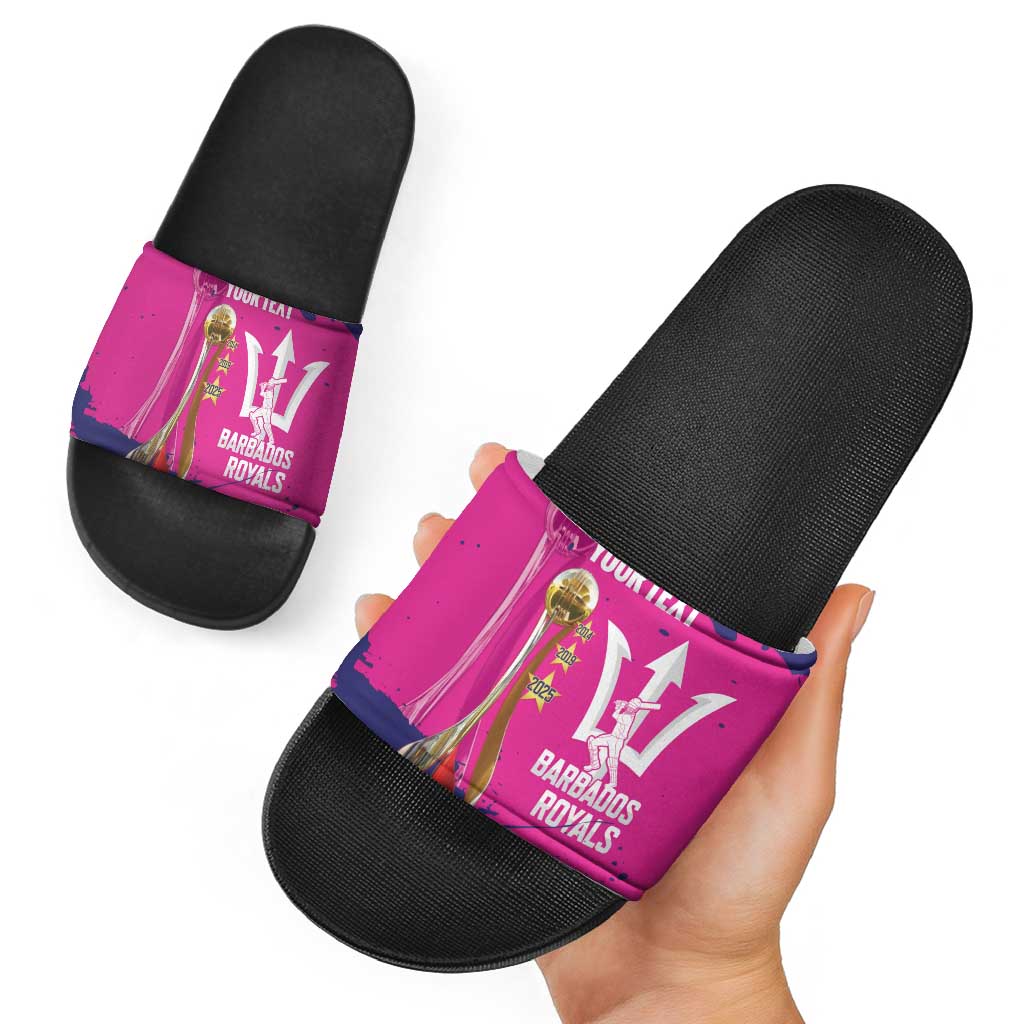 Barbados Royals Cricket Custom Slide Sandals 3rd Champions Trophy Proud - Pink LT14