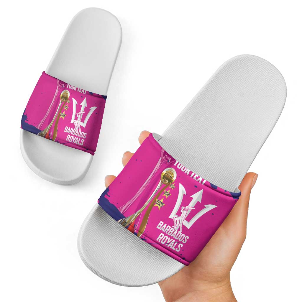 Barbados Royals Cricket Custom Slide Sandals 3rd Champions Trophy Proud - Pink LT14