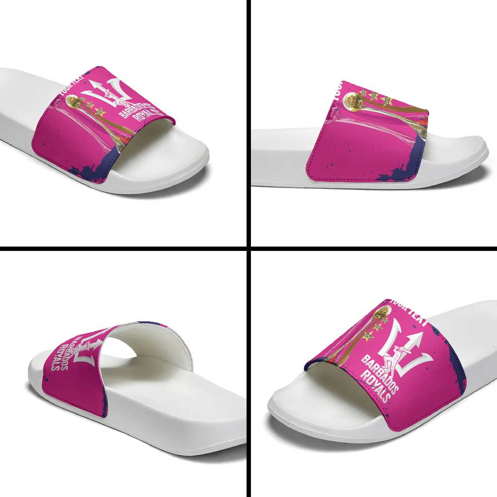 Barbados Royals Cricket Custom Slide Sandals 3rd Champions Trophy Proud - Pink LT14