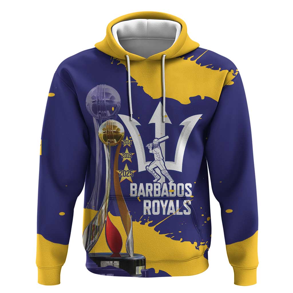 Barbados Royals Cricket Custom Hoodie 3rd Champions Trophy Proud - Blue LT14