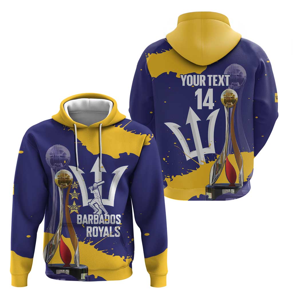 Barbados Royals Cricket Custom Hoodie 3rd Champions Trophy Proud - Blue LT14
