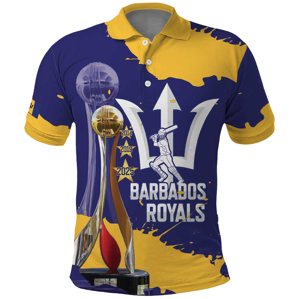 Barbados Royals Cricket Custom Polo Shirt 3rd Champions Trophy Proud - Blue LT14