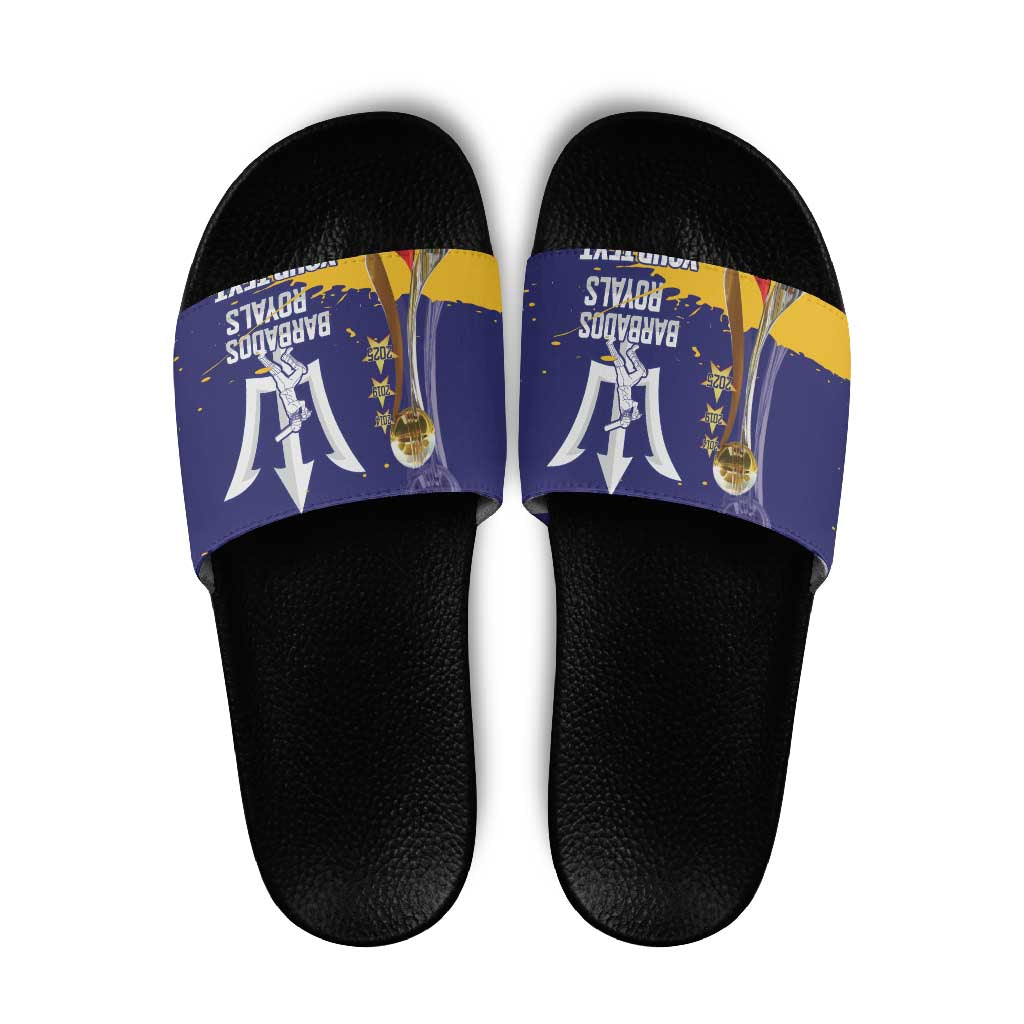 Barbados Royals Cricket Custom Slide Sandals 3rd Champions Trophy Proud - Blue LT14
