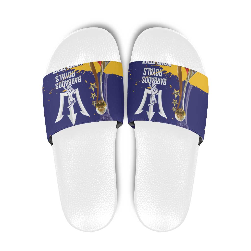 Barbados Royals Cricket Custom Slide Sandals 3rd Champions Trophy Proud - Blue LT14