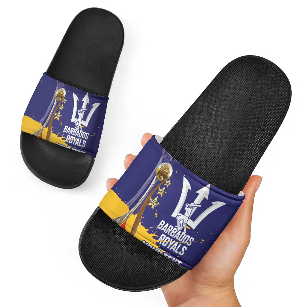 Barbados Royals Cricket Custom Slide Sandals 3rd Champions Trophy Proud - Blue LT14