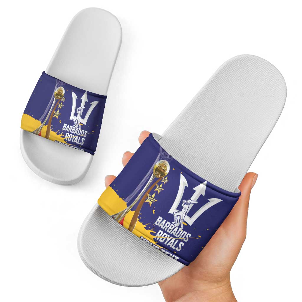 Barbados Royals Cricket Custom Slide Sandals 3rd Champions Trophy Proud - Blue LT14