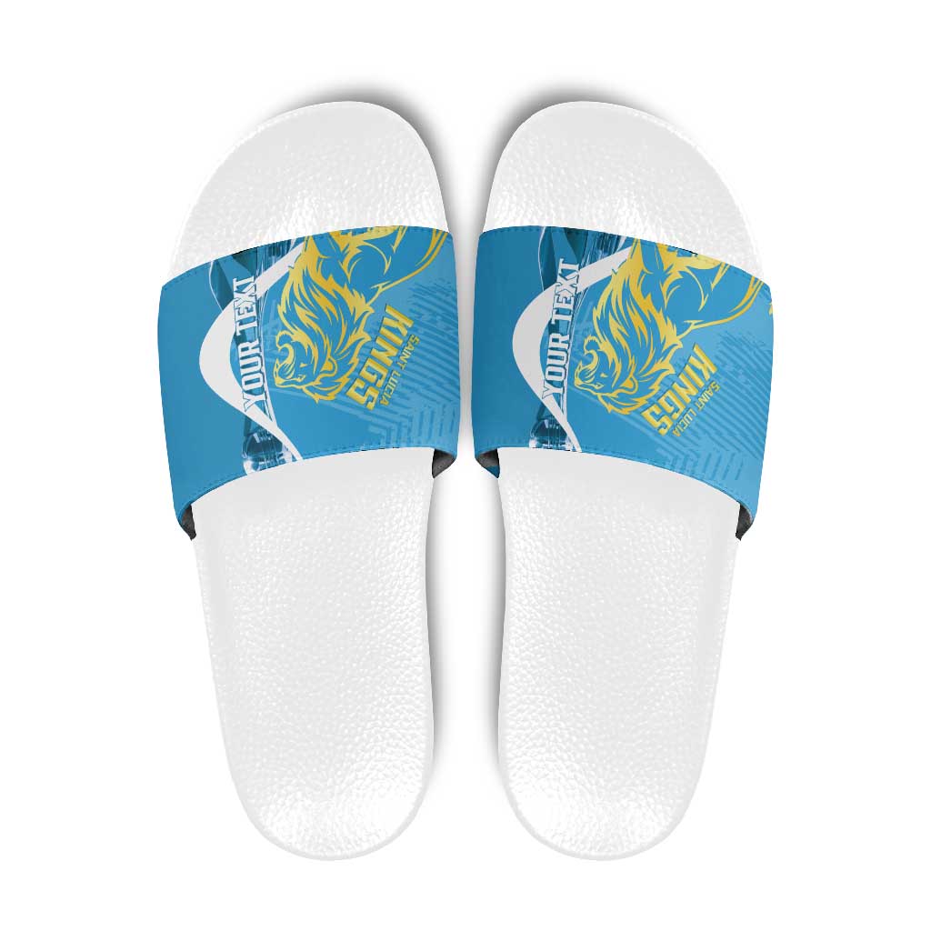 Saint Lucia Kings Cricket Custom Slide Sandals 2025 2nd Champions Back To Back LT14