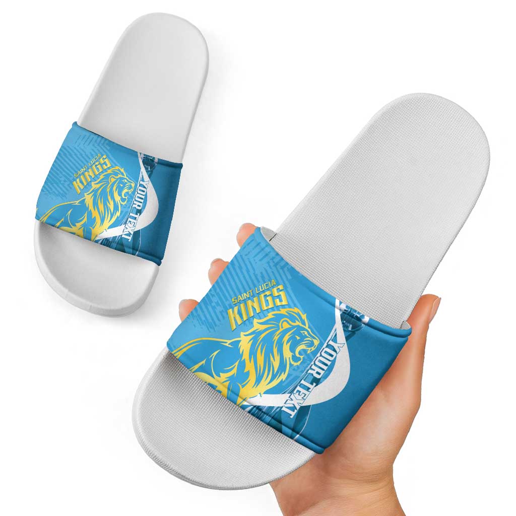 Saint Lucia Kings Cricket Custom Slide Sandals 2025 2nd Champions Back To Back LT14