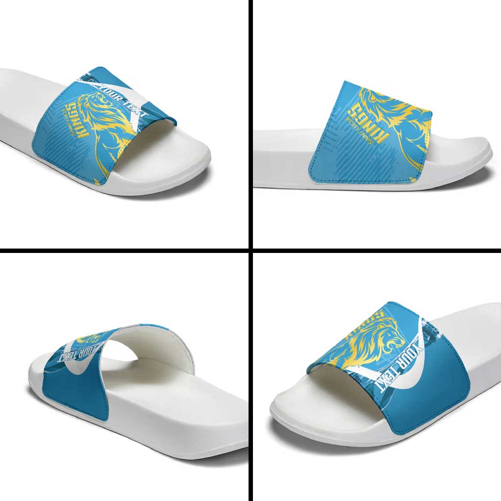 Saint Lucia Kings Cricket Custom Slide Sandals 2025 2nd Champions Back To Back LT14