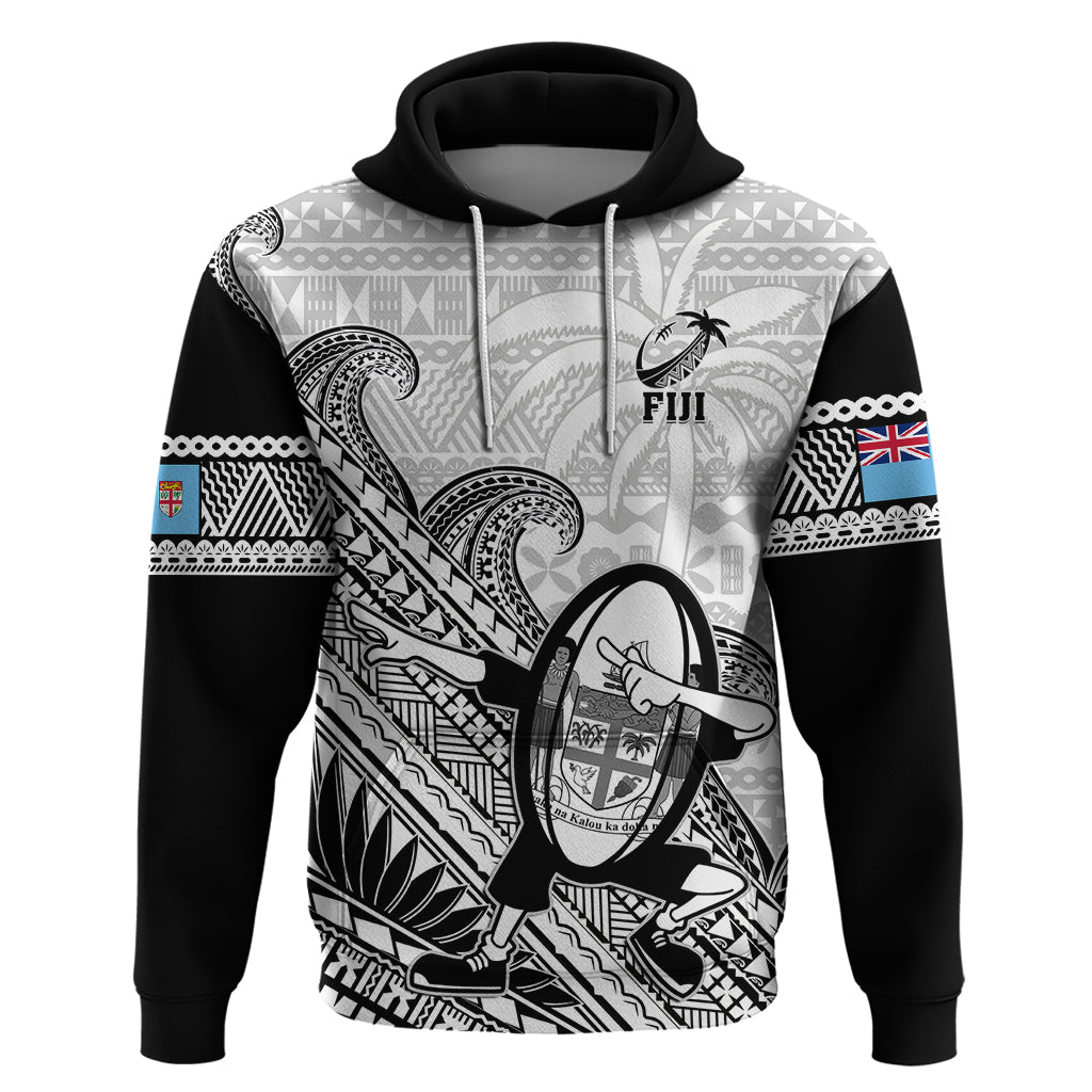 Custom Fiji Tapa Rugby Hoodie Flying Fijian 2023 World Cup With Dabbing Ball LT14