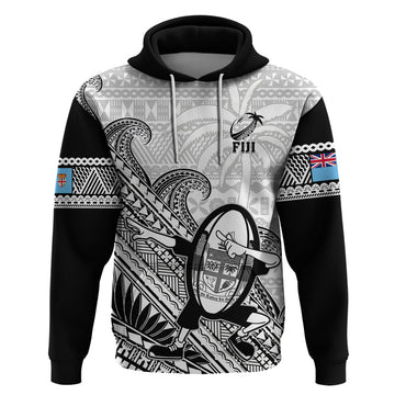 Custom Fiji Tapa Rugby Hoodie Flying Fijian 2023 World Cup With Dabbing Ball LT14