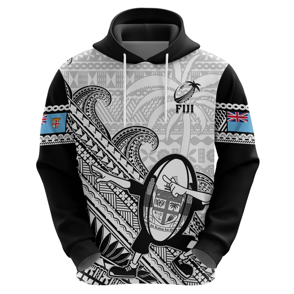 Custom Fiji Tapa Rugby Hoodie Flying Fijian 2023 World Cup With Dabbing Ball LT14