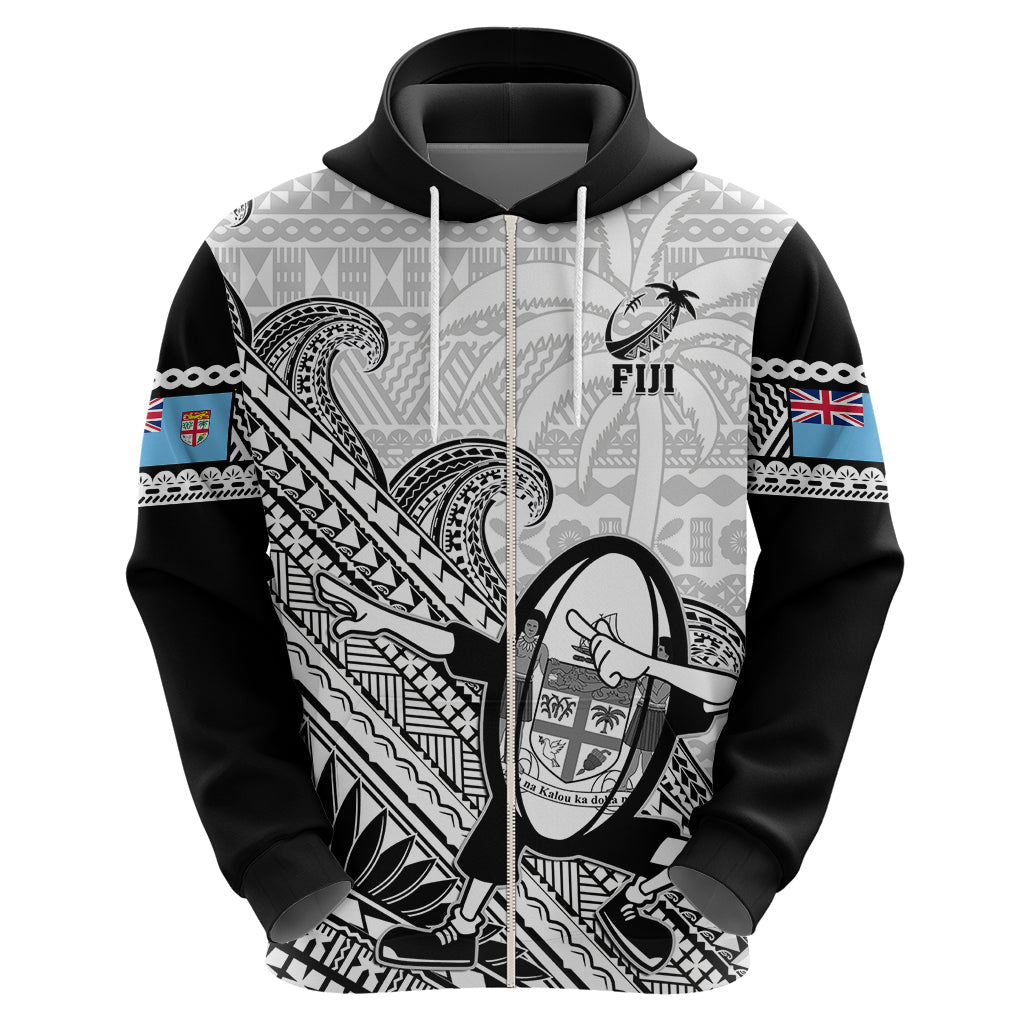 Custom Fiji Tapa Rugby Hoodie Flying Fijian 2023 World Cup With Dabbing Ball LT14